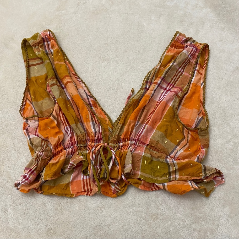 Aerie Plaid Tie Crop Top